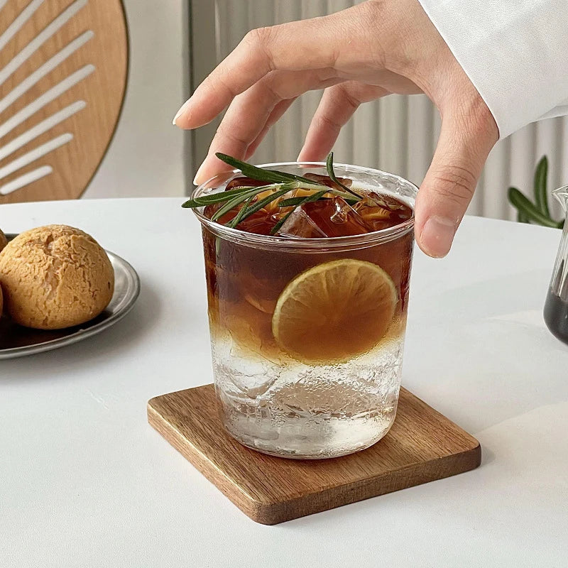 Household Glass Coffee Cup Curled Latte Cups Drinkware Juice Milk Simple Mug Transparent Water Bottles Glassware Cups Coffeeware