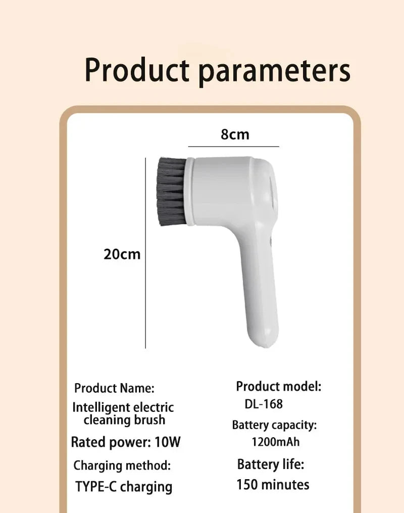 Xiaomi Electric Scrubber LED Display Cleaning Brush Waterproof High Speed Powerful 4head Cleaning Brush For Bathroom Kitchen