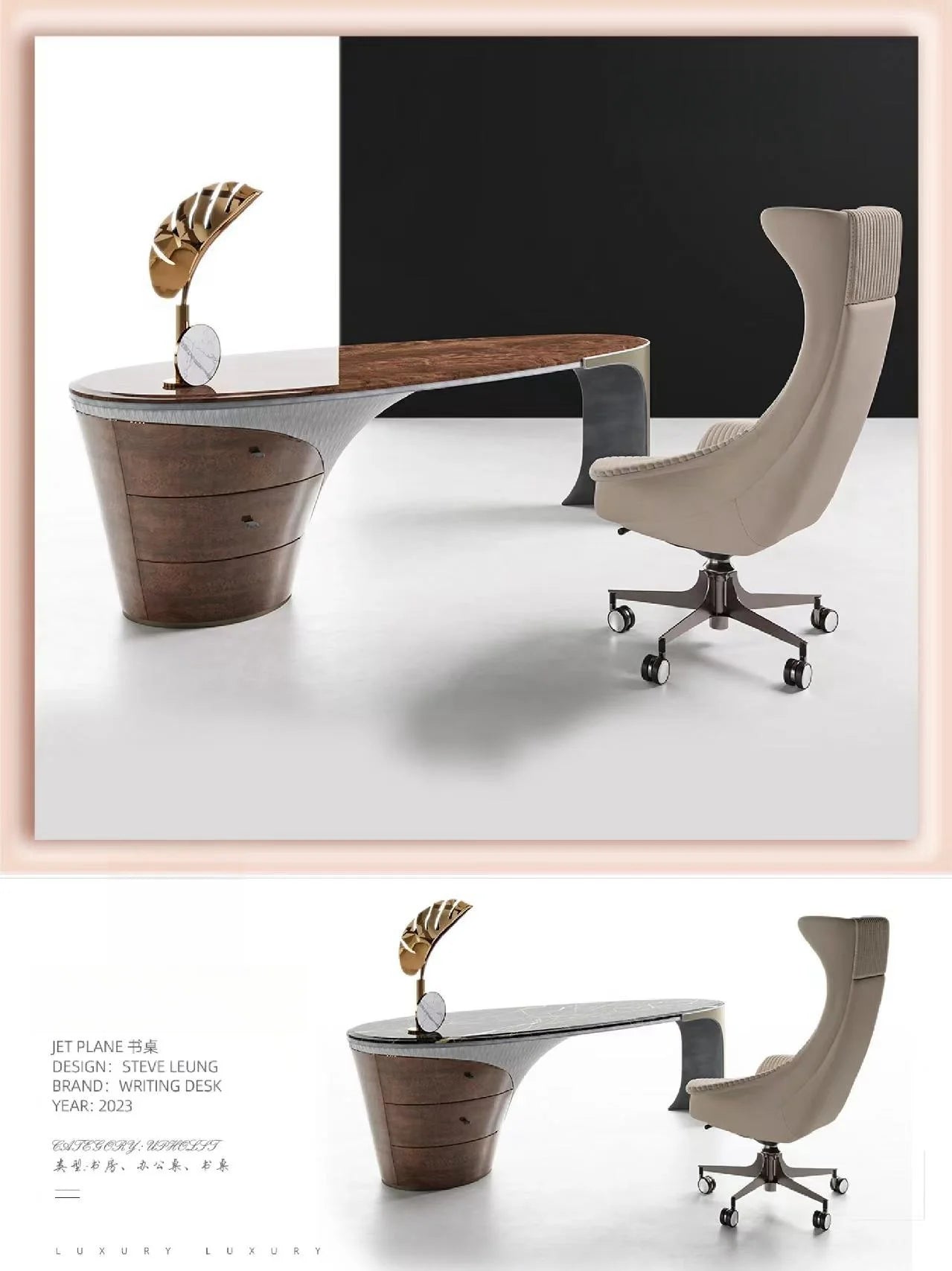 mid-century Marble office desk high-end luxury fashion design Computer desk Elegant comfortable mesa para escritório furniture