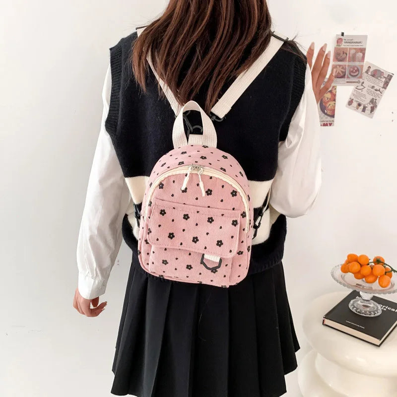 Velvet Mimi Backpack for Kids New Cute Print Zipper Princess Girl Travel Bags Korean Fashion Simple Student School Bags