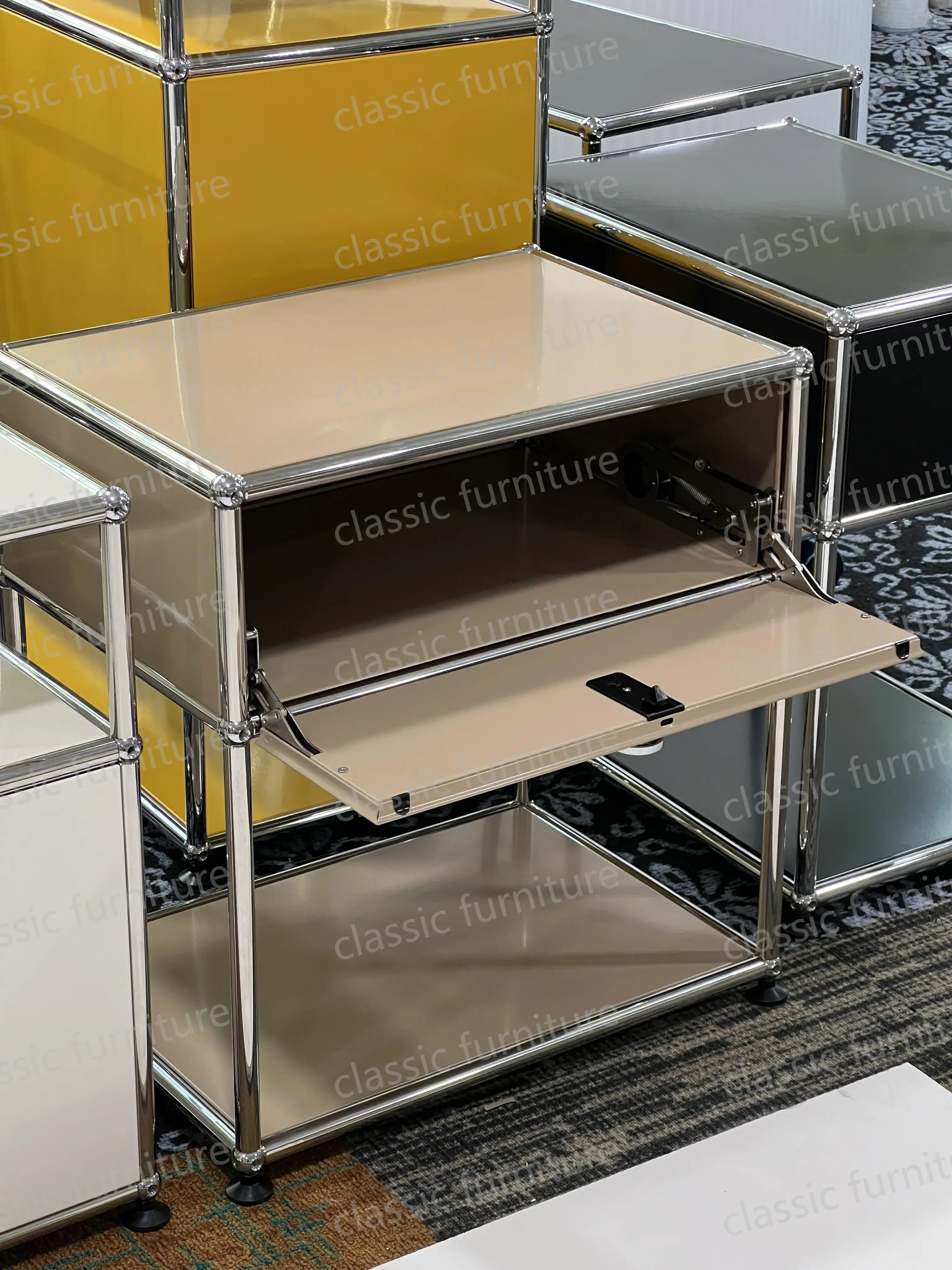 Modular Module Furniture Magazine CD Display Customized Metal Stainless Steel Cabinet  Storage  Sideboard Shelf DIY Living Room