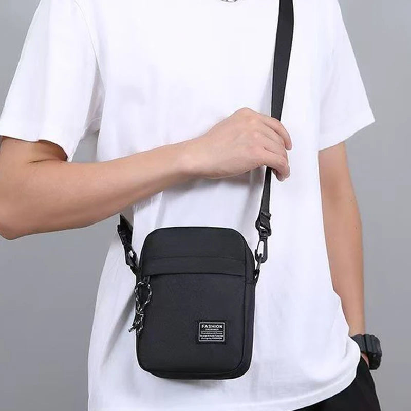 Men's Bag, Available in Single Shoulder or Cross-Body Design, Suitable for Daily Use during School Made of Nylon Material