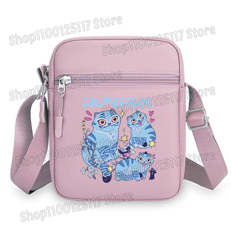 Demon Hunters Kpop Crossbody Bag Women Shoulder Bags Girls Square Bag Mobile Phone Storage Bags Outdoor Anime Printed Handbag