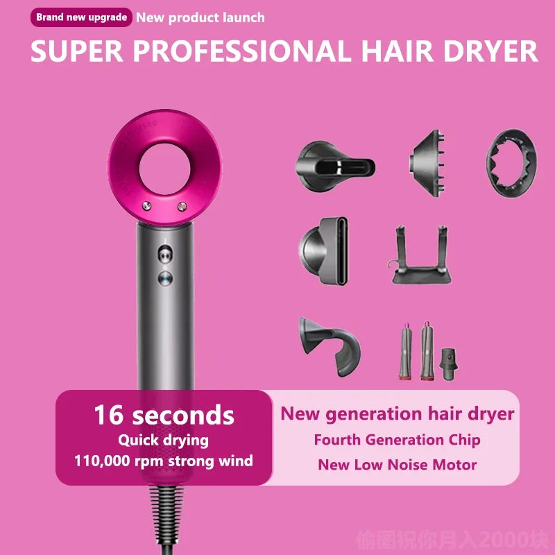 NEW High-power Leafless Hair Dryer 110,000 Rpm Professional 200 Million Negative Ion Hair Care Quick-drying Household Hair Dryer