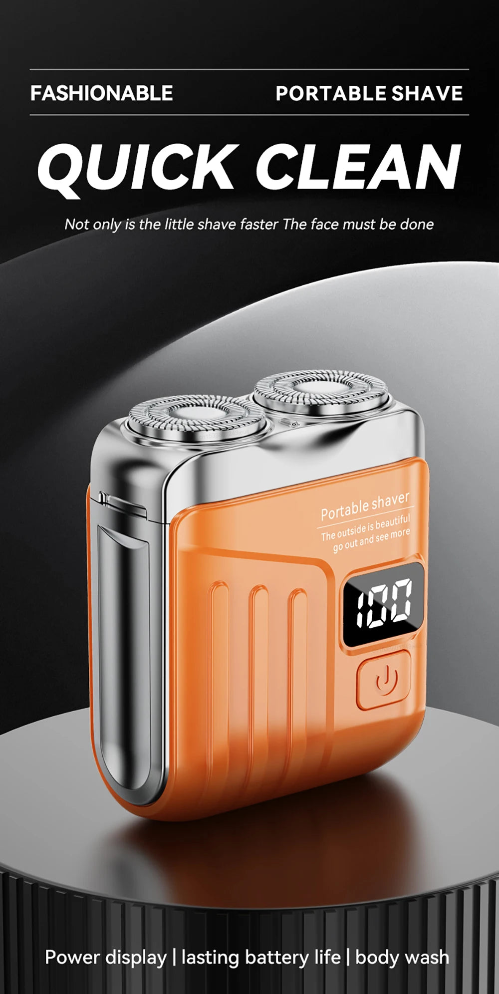 Electric Shaver Men Beard Trimmer Wet Dry Use Dual Blades Razor USB Rechargeable Mini Portable Face Beard Shaver For Home Travel