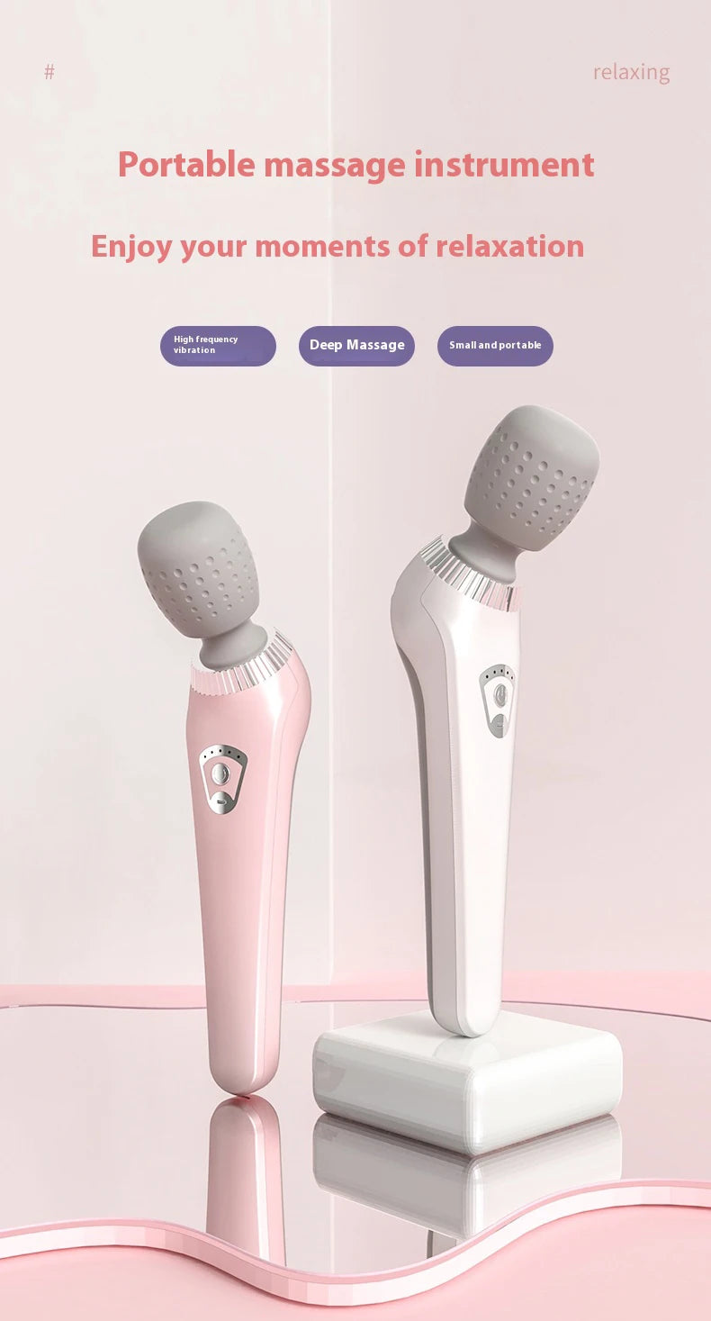 Deep Tissue Massage Gun USB Rechargeable Portable Full Body Muscle Massage 5-speed Adjustable Fascia Gun Pink and Black