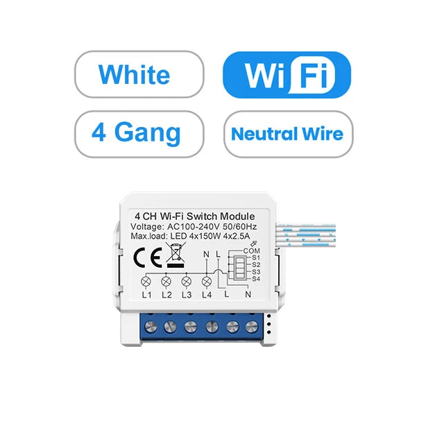 AVATTO Tuya WiFi Zigbee Smart Light Switch Module，Neutral Wire/No Neutral Wire Control DIY Breaker Work For Alexa, Google Home