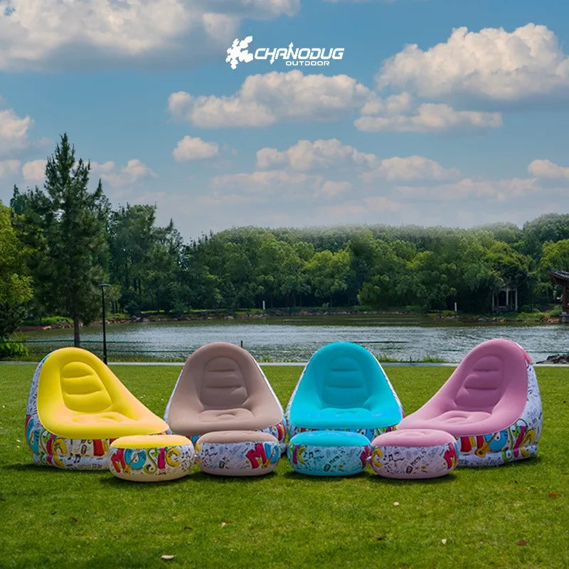 DZ Outdoor Inflatable Sofa Chair Portable Camping Internet Celebrity Thick Plush Lazy Sofa Bedroom Home Leisure Folding Bed 2025