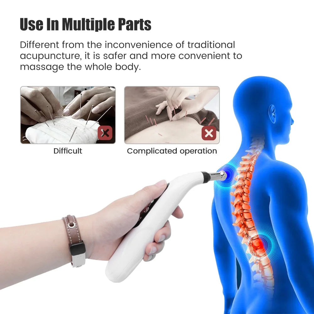 Electronic Acupuncture Pen Electric Meridians Laser Therapy Heal Massage Pen Meridian Energy Pen Relief Pain Tools Body Massager