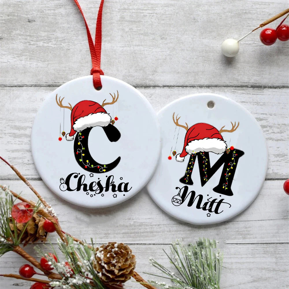 Personalized Christmas Ornament Custom Name Xmas Ornaments Baby Gift Photo Ornament Photography Accessories Holiday Decoration