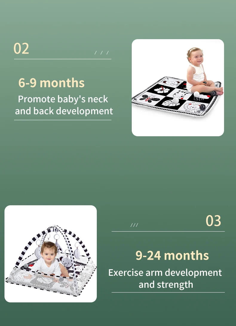 Baby Play Gym Play Mat Children Play Mat Rack Newborn Baby Activity Gym Mat 0-36 Months Tummy Time Crawling Game Blanket Toys