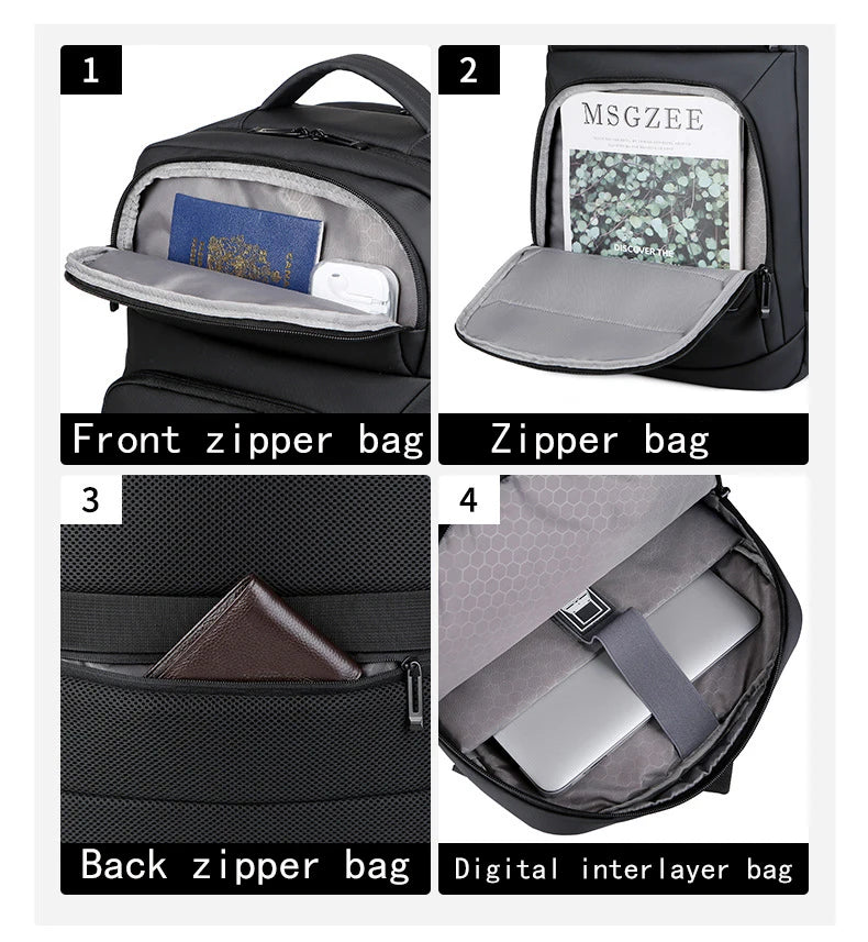 Expandable Men‘s 17 Inch Laptop Backpacks Waterproof Notebook Bag USB Schoolbag Sports Travel School Bag Pack Backpack For Male