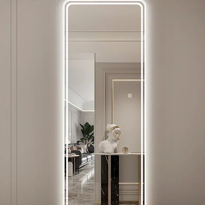 Bathroom Mirror Aestheti Full Length Hallway Large Floor Mirror Quality White Espelho Redondo Home Decorating Itemson sale