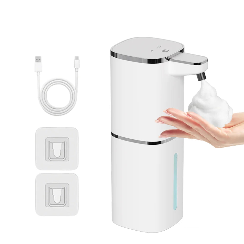 400ML Light Display Wall-Mounted Or Desktop 4-Levels Adjustable Induction Infrared Electric Automatic Smart Sense Soap Dispenser