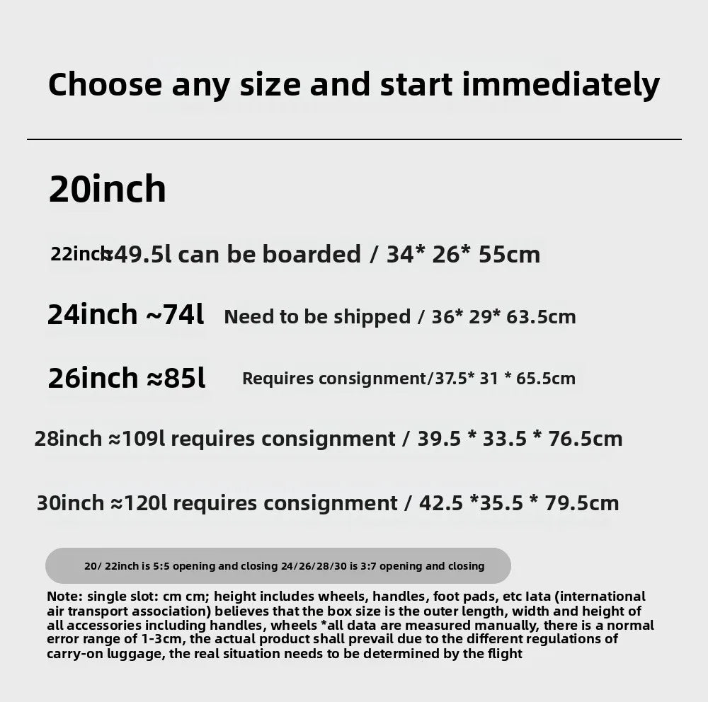 KLQDZMS Cabin Suitcase 20"22"24"26"28"30 Inch Large Capacity Trolley Case USB Charging Boarding Box Front Opening Luggage