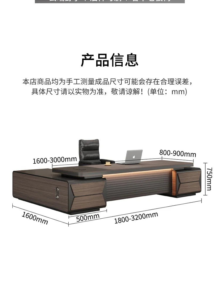 L-shaped luxury chairperson's room manager chair combination simple modern president's desk furniture Executive Office Desk home