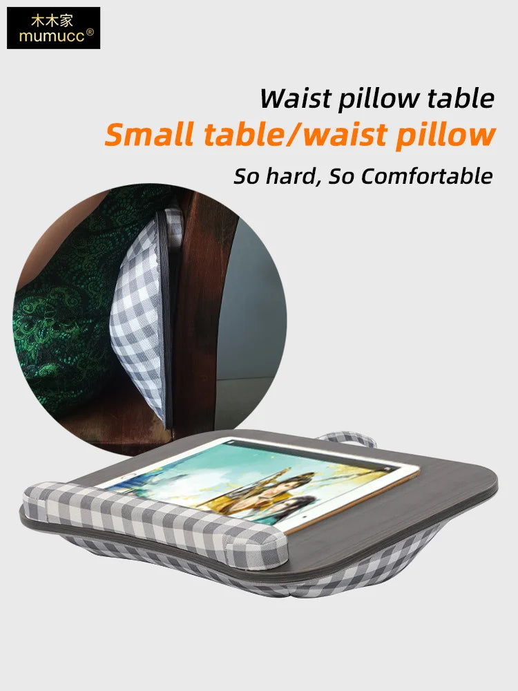 MUMUCC Lazy Laptop Table with Cushions and Slots, Multifunctional  Mini Pillow Table, Portable Room Desk, Office Lumbar Support