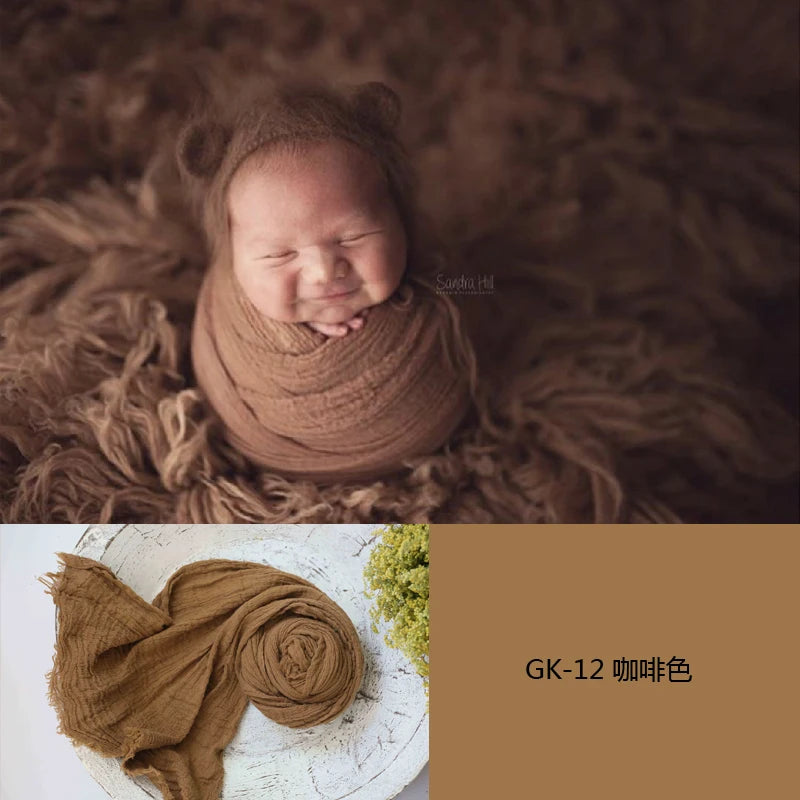 Newborn Photography Props Soft High Stretchable Cotton Seersucker Wrap Baby Posing Aid Photoshoot Props Babies Photo Accessories