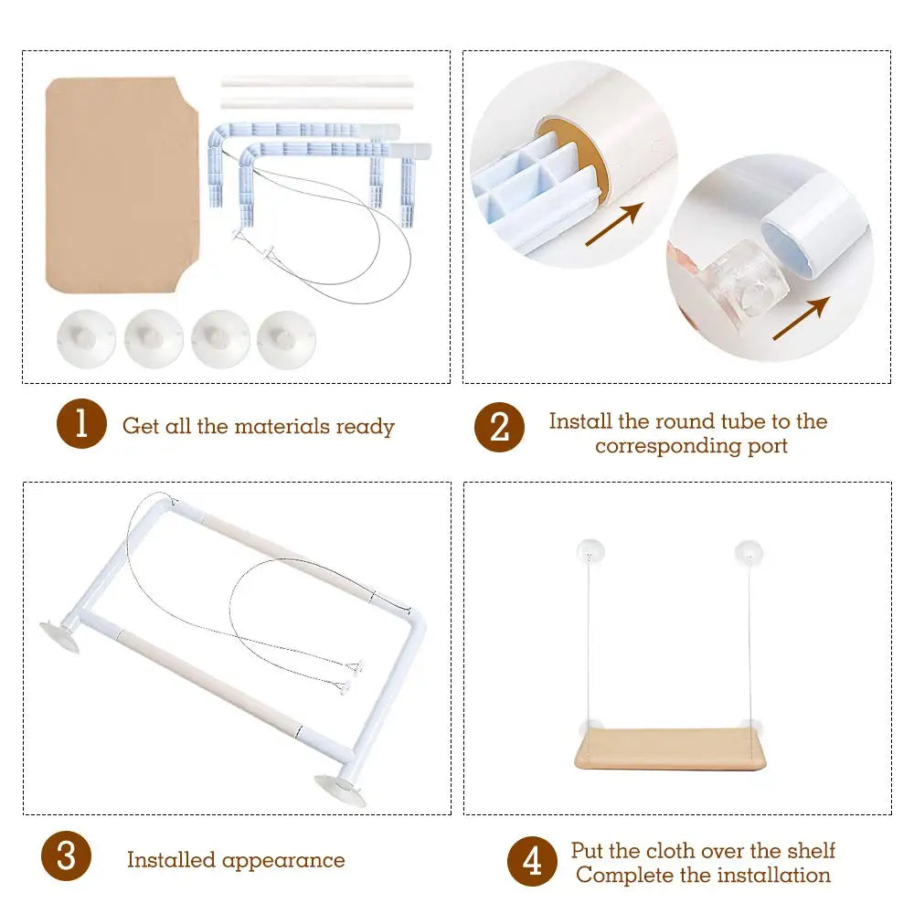 Cat Window Hammock Hanging Cat Bed Bearing Cat Sunny Window Seat for Indoor Cats Sleeping Space Saving Window Mounted Cat Bed