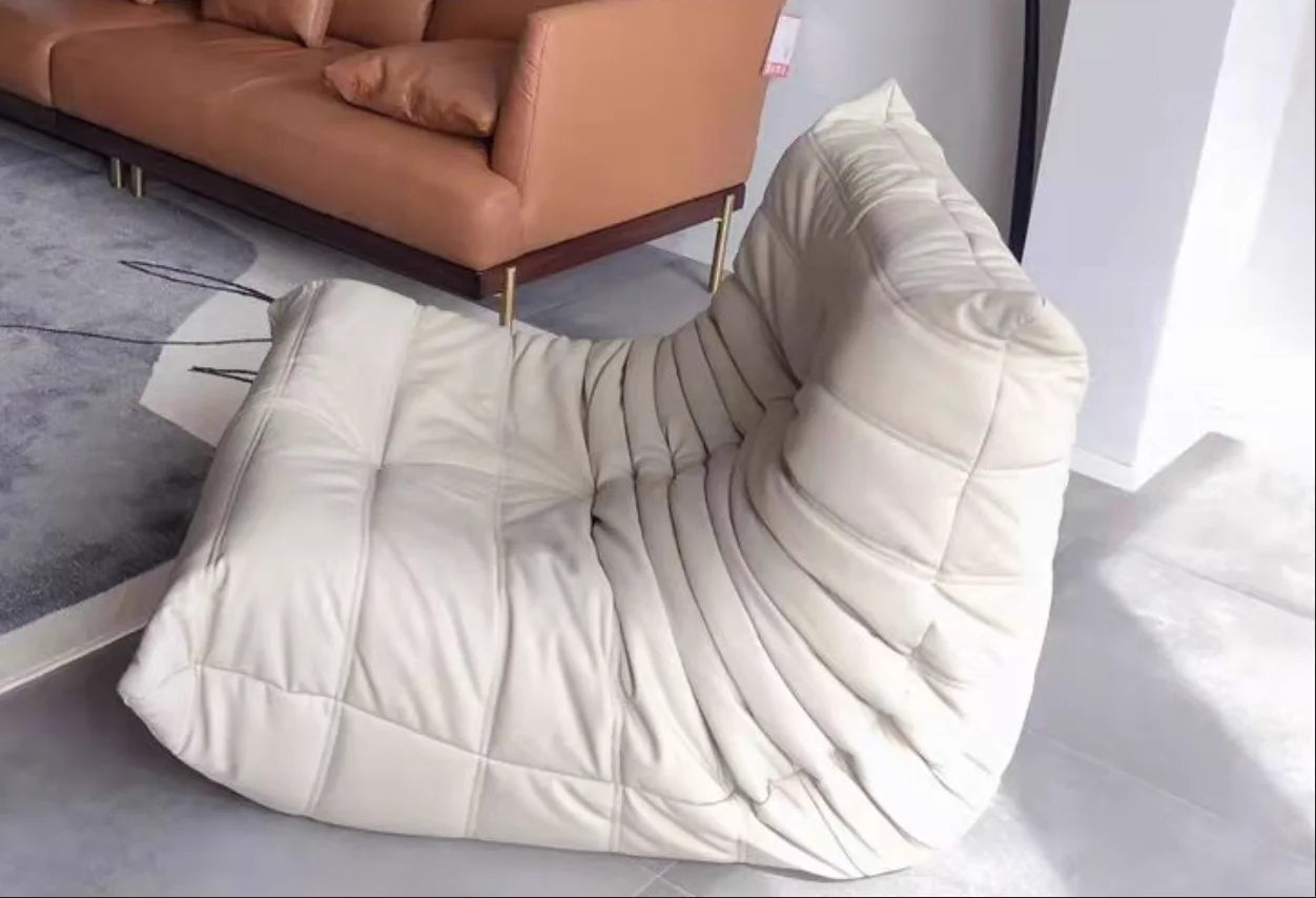 Collection house designer togo floor-to-ceiling single sofa Nordic balcony study lazy caterpillar Internet celebrity cream sofa