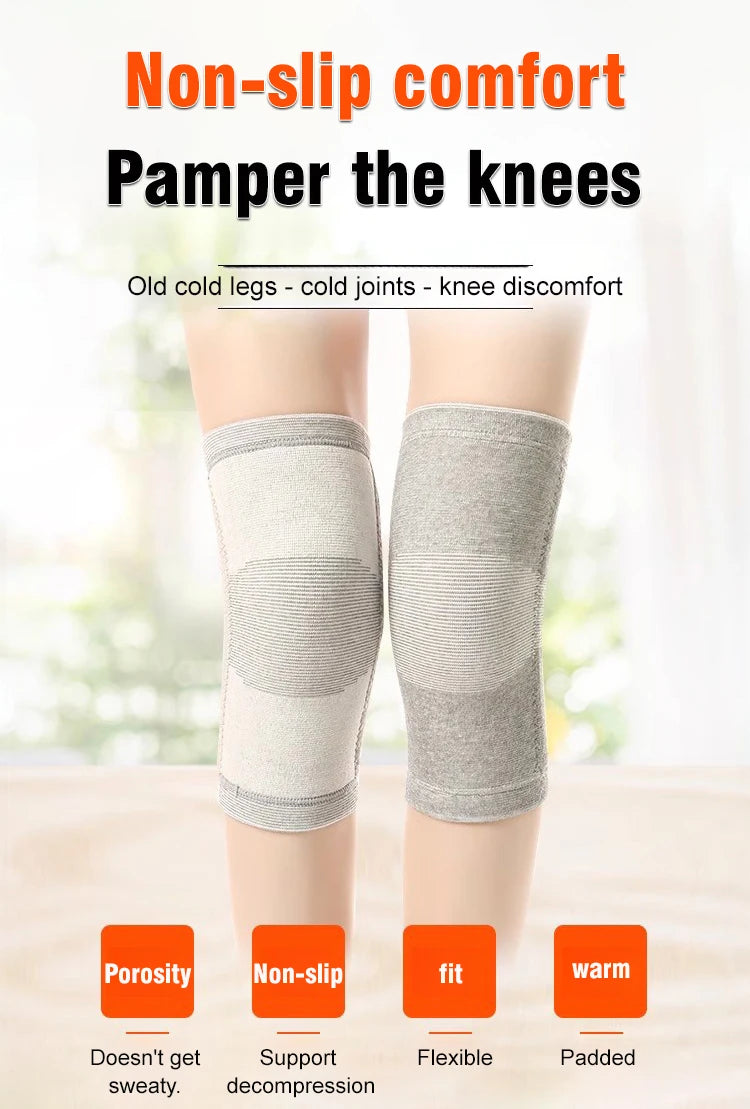 Bamboo charcoal knee pads Breathable knee pads Two-side elastic breathable warmth cold health care knee protection old cold legs