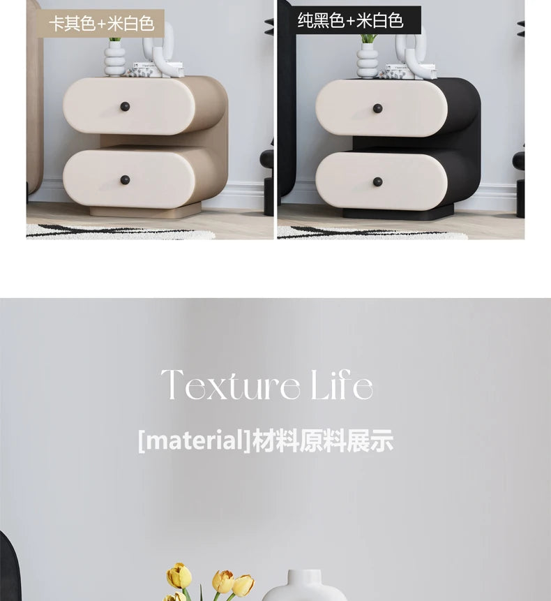 Cream Style Bedside Tables Creative Trendy Space Saving Nightstands Modern Luxury Aesthetic Mesitas De Noche Bedroom Furniture