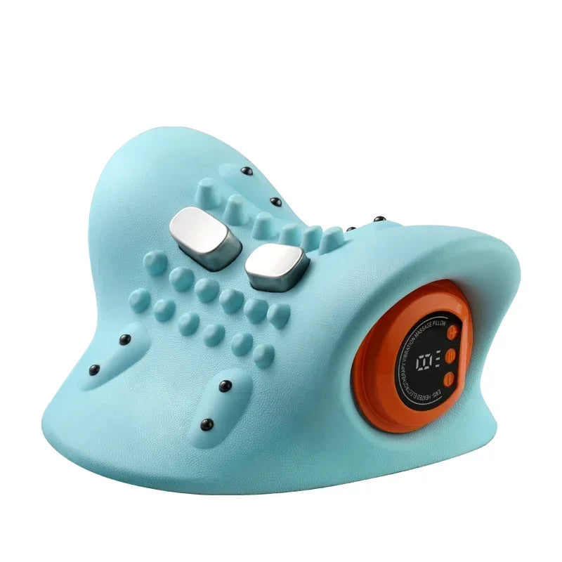 Electric Cervical Massager Neck Shoulder Stretcher Relaxer Chiropractic Traction Device Massage Pillow Cervical Spine Correction