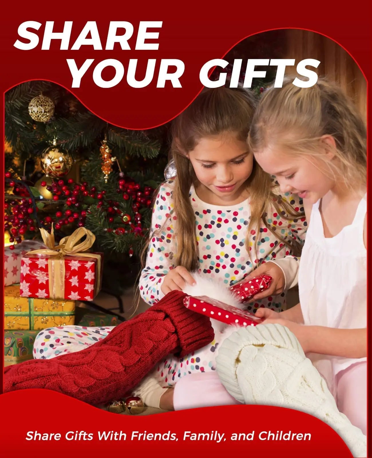 4/6/8PACK Christmas Stockings 18Inches Large Cable Knitted Stocking   Xmas Hanging Stocking Decorations with Name Tags