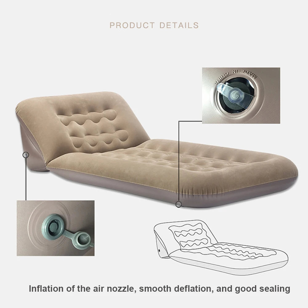 Inflatable Folding Sofa Double Multifunctional Outdoor Camping Inflatable Mattress Travel Backrest Sofa Bed