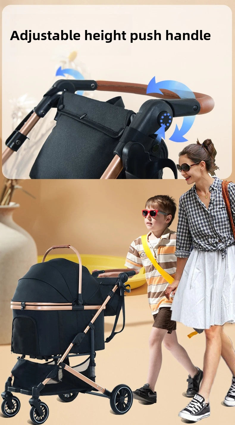 2025 New Pet Stroller Portable Pet Carrier Lightweight Foldable Dog and Cat Stroller Outdoor Travel Pet Stroller