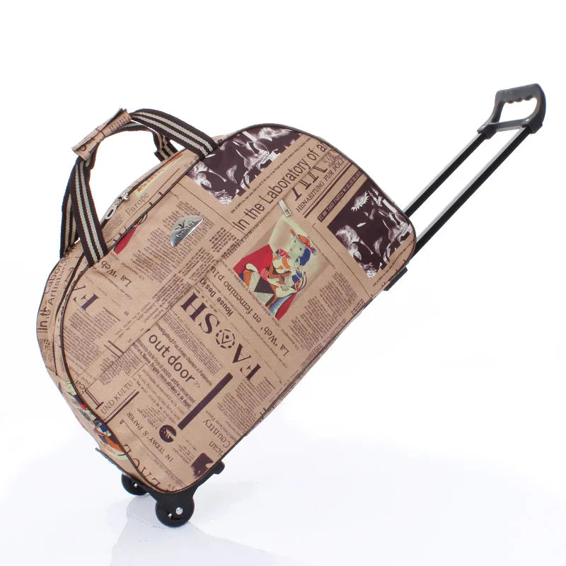 Large Capacity Travel Trolley Bags Women Men Wheeled Bag Oxford Waterproof Rolling Luggage Suitcase Travel Bag With Wheels