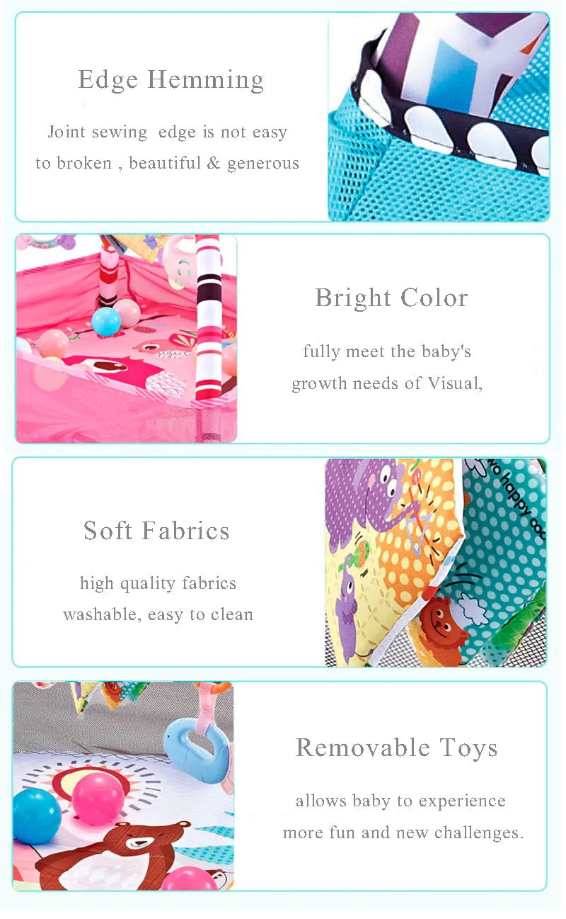 Baby Fitness Frame Crawling Play Mat Multifunction Fence Floor Toddler Activity Gym Game Activity Blanket Newborn Kids Toys