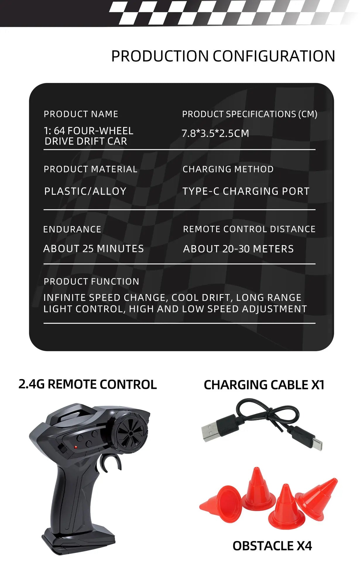 2025 New 1/64 Rc Car Desktop Remote Control Car Toy Stunt Remote Control Drift Car Rc Mini Racing 2.4g Simulation  Toy Model Gif