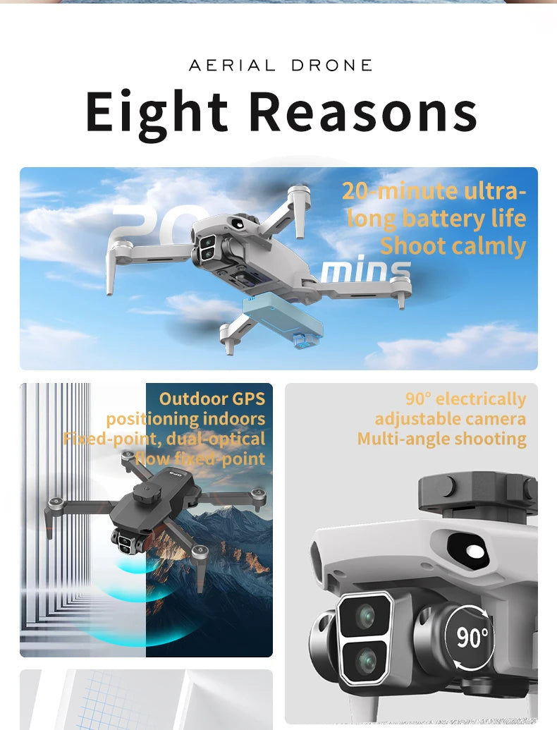 L106-1 GPS Professional Drone With 4K HD Camera Screen Remote 5G WIFI 3KM EIS Obstacle Avoidance FPV Brushless Quadcopter