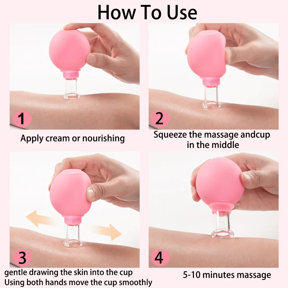 1/4PCS Rubber Massage Body Cups Vacuum Face Cupping Massage Cupping Facial Skin Lifting Body Anti Cellulite
