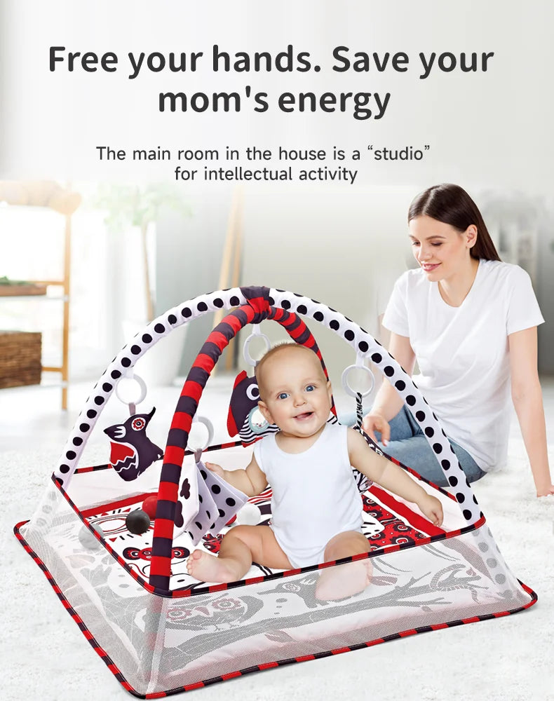 Baby Play Gym Play Mat Tummy Time Activity Game Pad 0-36 Months Newborn Baby Crawling Blanket Baby Fitness Stand Toys Gifts