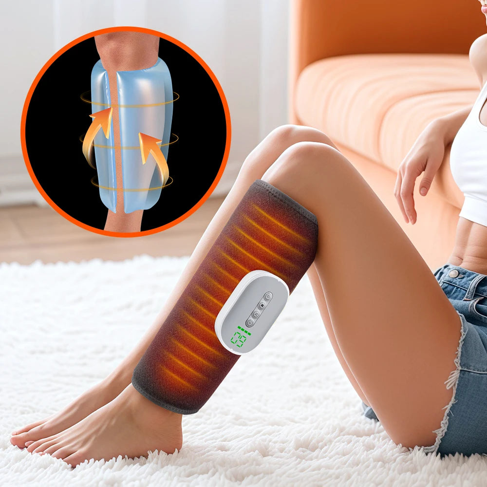 Eletric Air Pressure Calf Massager Wireless Heating Leg Massage 4 Modes Airbag Compresstion Relax Foot Muscle Relieve Fatigue