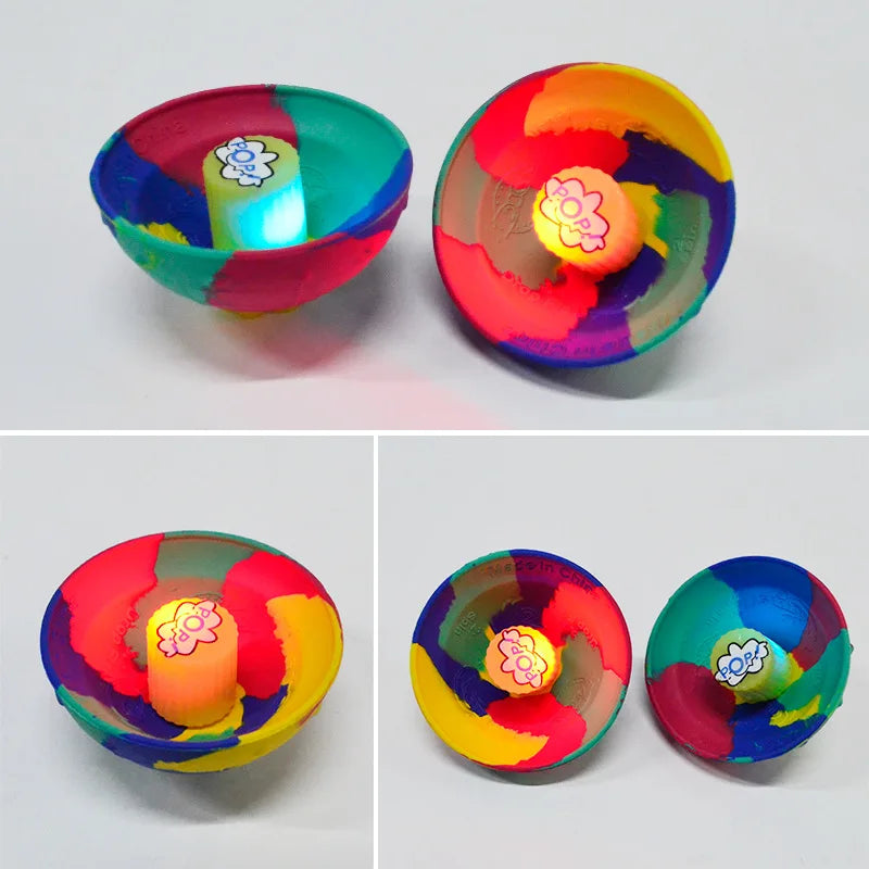Half Side Bouncing Ball Cloud Buckle With Light Camo Bouncing Bowl Creative Children's Relief Toy