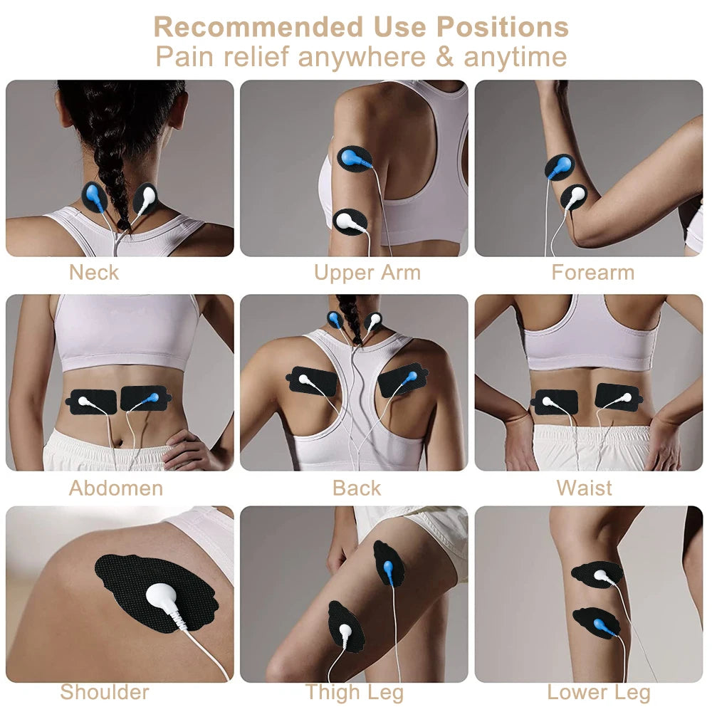 Tens Electroestimulador Pulse Acupuncture Massager 40 Levels EMS Muscle Stimulators Relaxation Medical Pain Relief with 10 Pads