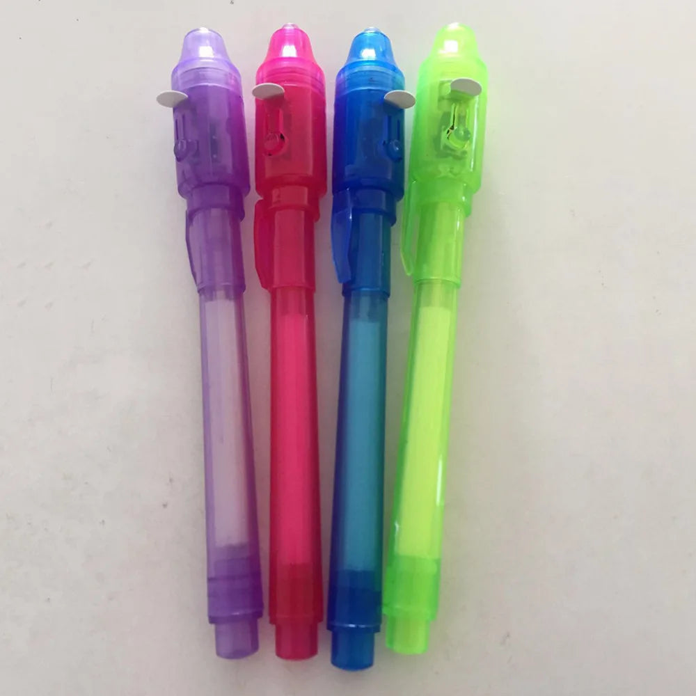 Luminous Light Pen Magic Purple 2 In 1 UV Black Light Combo Drawing Invisible Ink Pen Learning Education Toys For Child
