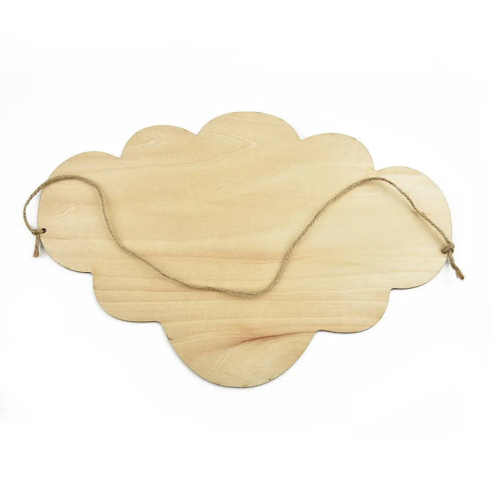 Cloud Shape Mirror 33*23cm Wooden Frame Acrylic Makeup Mirror Nordic Wooden Cloud Mirror Sticker Cute Home Decoration
