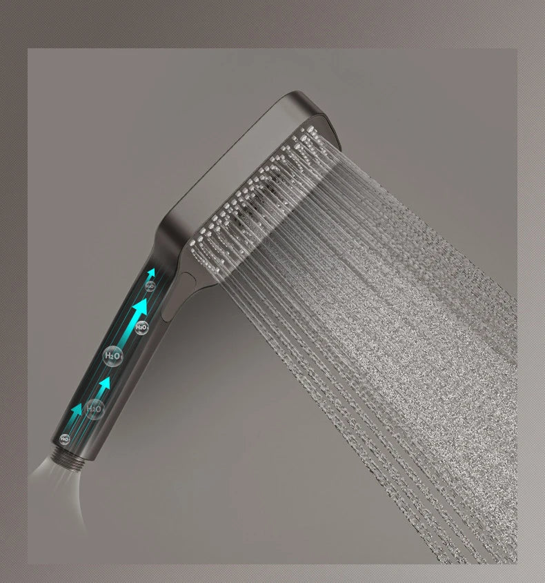 Black Digital Shower Set Bathroom Rainfall Brass Wall Mounted 4Way Shower Faucet Bathtub Thermostat Rain Mixer Tap Shower System