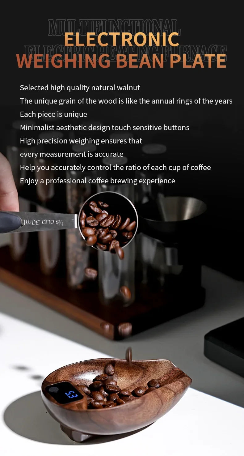 Bincoo Intelligent Electronic Scale Kitchen Scale Professional Coffee Scale Bean Plate 0.1g Accurate Weight Rechargeable