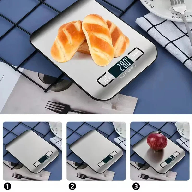 New 5kg-1g Digital Electronic Kitchen Scale with LED Display Stainless Steel Panel Ideal for Home Jewelry Snacks &Baking