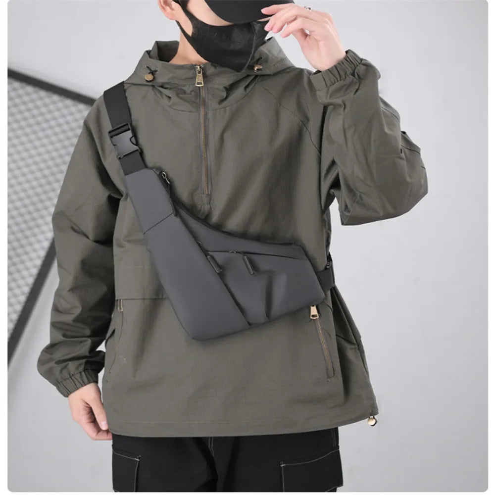 New Fashion Underarm Wrap Chest Bag Street-Style Nylon Waist Bag Solid Color Waterproof Crossbody Bag Outdoor