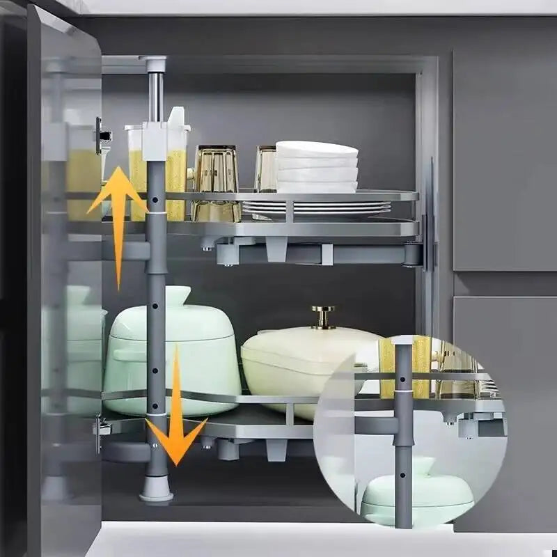 Steel Kitchen Storage Home Spices Organizer Stackable Closet Drawer Furniture Household Hanging Cabinet Accessories