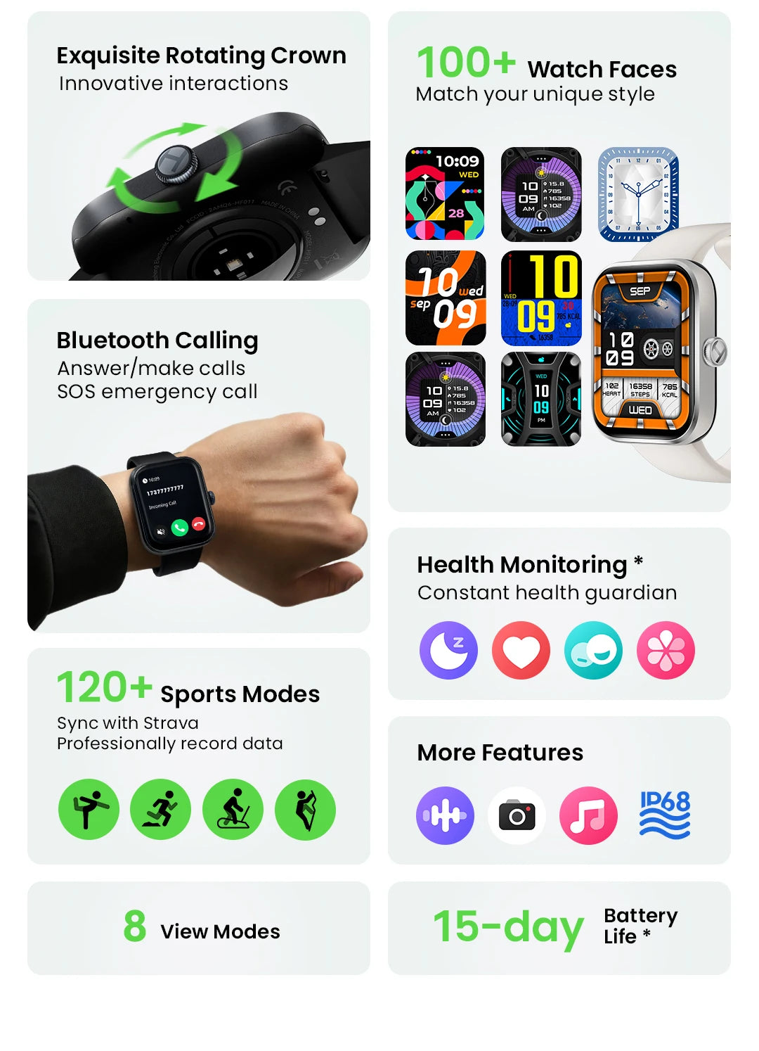 HAYLOU Watch 4 GPS Smartwatch 1.93'' HD Display Bluetooth Phone Call Health Monitoring IP68 Waterproof Smart Sport Watch