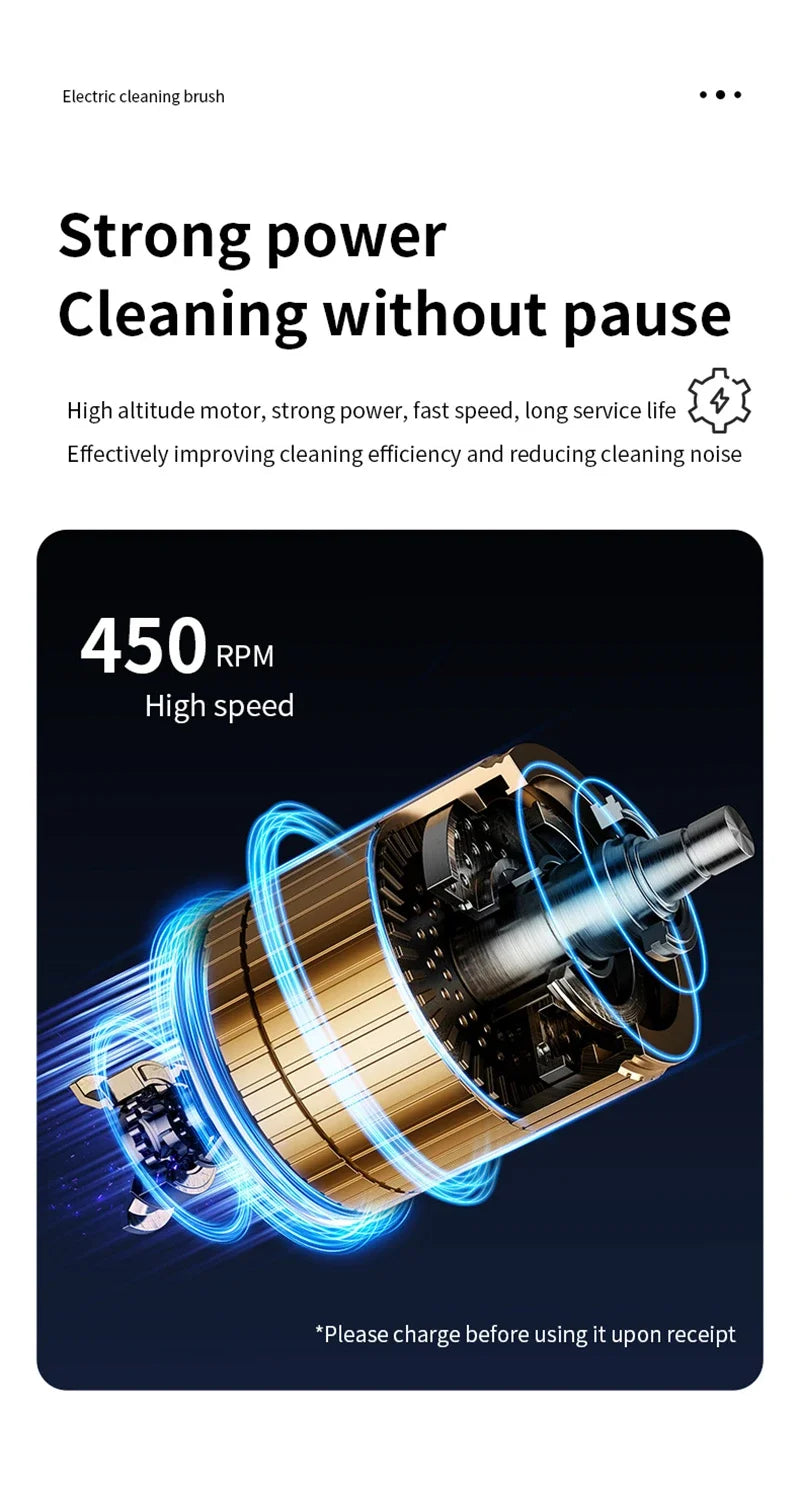 Xiaomi 2000mAh 6-in-1 Electric Cleaning Brush Wireless Electric Rotary Clean Brush Shower Clean 8 Head For Bathroom Kitchen Home