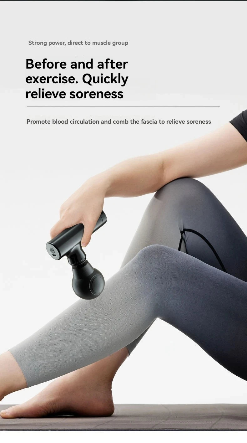 2025 New Mini Massage Gun USB Portable Muscle Relaxation Vibrating Fitness Equipment for Neck Back Shoulder Pain Relief