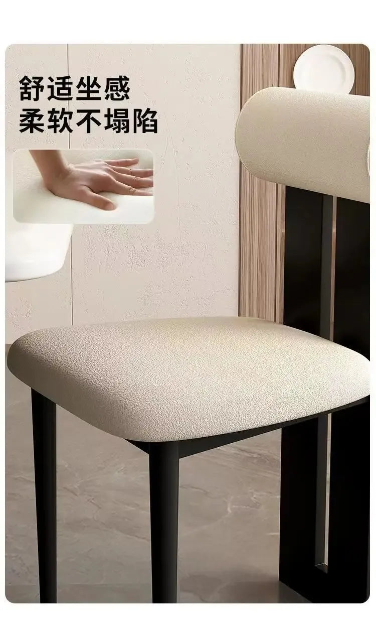 Nordic French Vintage Solid Wood Dining Chair - Mid-Century Retro Backrest Hippo Chair for Home, Living Room & Vanity